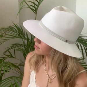 Rag & bone floppy brim fedora white/grey M NWT